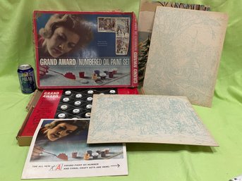 Paint By Number Oil Set VINTAGE Grand Award (3 Pictures)