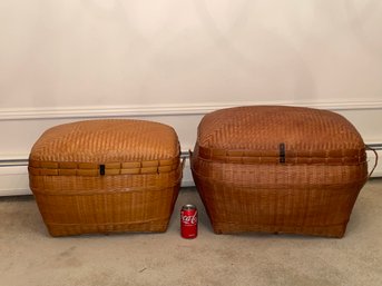 2 Woven Rattan/Wicker Storage Trunks, Chests