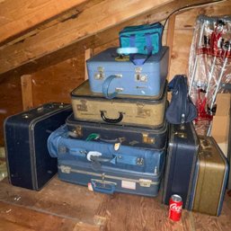 Lot Of Vintage Luggage/Suitcases & LL Bean Lunch Bag