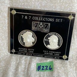 Set Of 2 Troy Ounce .999 Fine Silver Coins NASCAR Richard Petty & Dale Earnhardt