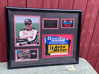 Dale Earnhardt Frame - Autographed Photo, Race Used Sheet Metal NASCAR Collectible