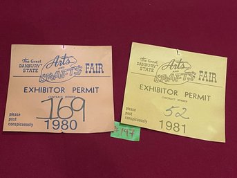 DANBURY FAIR Exhibitor Permits 1980 & 1981 Vintage CONNECTICUT