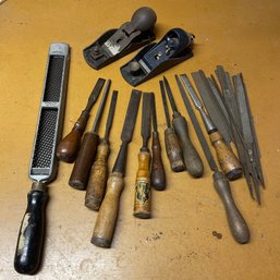 Planes, Chisels, Files - Vintage Wood Working Tools Lot