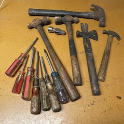 Hammers & Screwdrivers Lot - Vintage Tools
