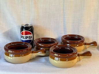 Set Of 4 French Onion Soup Stoneware Bowls - Vintage Classic