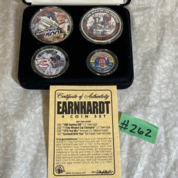Dale Earnhardt Colorized Coin Set - (2) Silver Eagle Dollars, Franklin Half, Tennessee Quarter