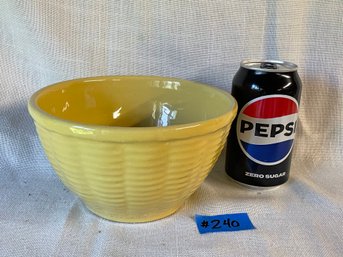 Yellow Basketweave Art Pottery Bowl VINTAGE