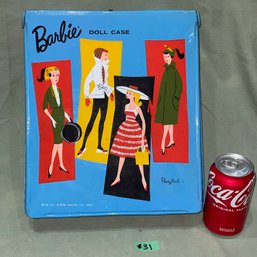 1961 'Ponytail' Barbie Doll Travel Case - Vintage Blue Vinyl