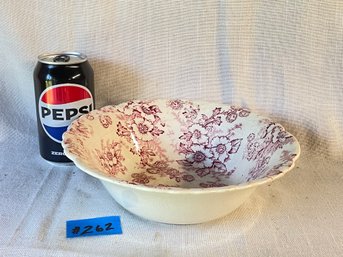 Taylor Smith Taylor Red Floral Chintz Vintage Serving Bowl