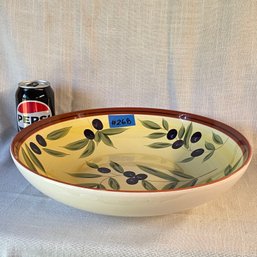 Viva Green EARTHENWARE 'Olives Of Tuscany' Extra Large Pasta Serving Bowl