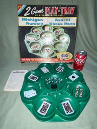 1959 Michigan Rummy & Ace-Hi Horse Race 2 Game Play Tray VINTAGE