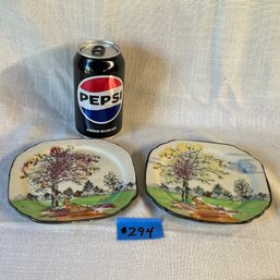 Pair Of Vintage Small Plates - Made In Japan