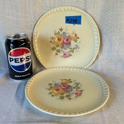 Pair Of Vintage Floral Plates - Crooksville China Co. USA