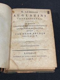 1837 Confessions Of St. Augustine - Antique Latin Book