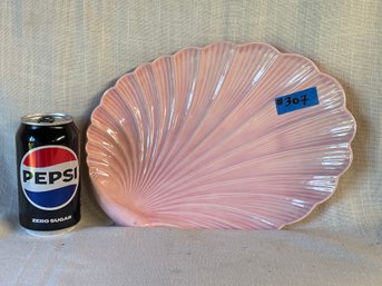 Pink Ceramic Shell Plate/Platter VINTAGE