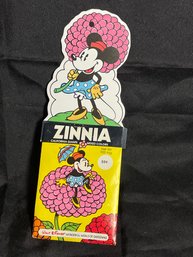 Walt Disney 1977 Minnie Mouse Zinnia Seed Packet - Vintage