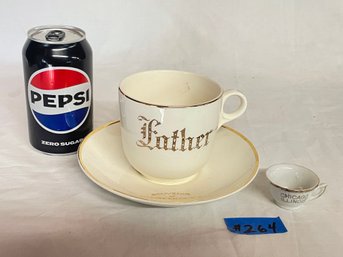 Niagara Falls 'Father' Cup & Saucer Souvenir & Miniature Chicago Teacup