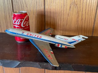 United Airlines Boeing 727 Tin Toy - Made In Japan