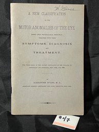 'Motor Anomalies Of The Eye' Vintage Medical Booklet