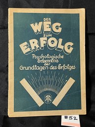 'DER WEG ZUM ERFOLG' (The Way To Success) Vintage German Booklet