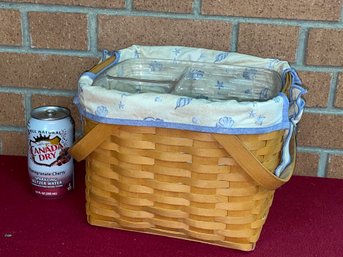 Longaberger 1999 Beachcomber Picnic Basket With 2 Inserts