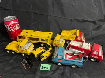 Lot Of Small Tonka Pressed Steel Toy Trucks - Vintage