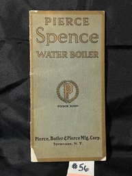 Pierce Spence Water Boilers Antique Catalog Booklet