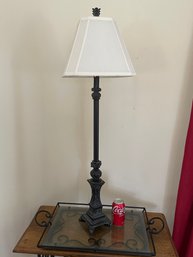 Table Lamp & Glass/Metal Serving Tray