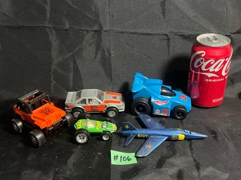 Lot Of Vintage Toy Cars & Airplane - Remco, Krazee Wheels, Lintoy