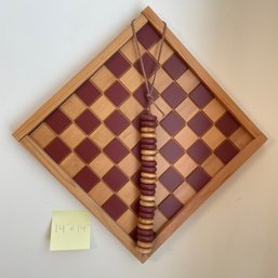 Carved Wood Checkers Set