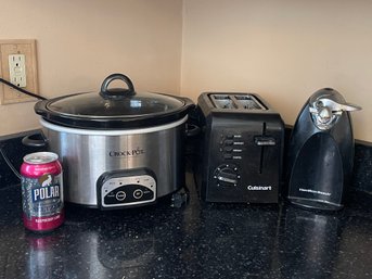 Crock Pot Slow Cooker, Toaster, Electric Can Opener
