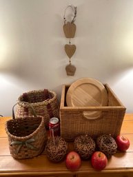 Baskets & Country Decor Lot - Studio Nova Wood Platter