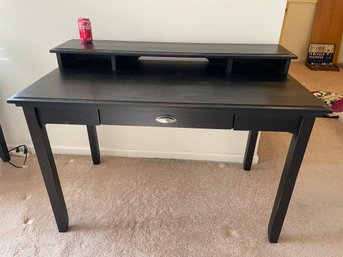 Black Tiered Computer Desk With Drawer