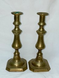 Pair Of Vintage Brass Candlesticks, Candle Holders