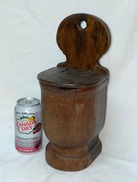 Antique Wooden Salt Box - Kitchen Wall Mount