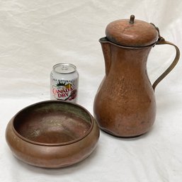 Vintage Copper Lot, Pot & Pitcher