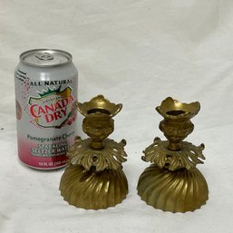 Vintage Brass Candlesticks, Candle Holders - Fancy Design