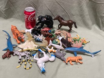 Plastic/Rubber Animal Figurines, Toys Lot - Including Dinosaurs