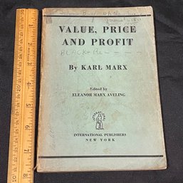 1935 KARL MARX 'Value, Price And Profit' Vintage Book