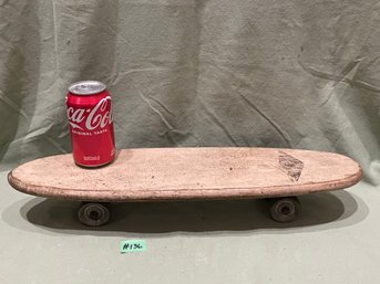 Vintage Skateboard With Cast Iron Wheels