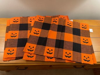 Halloween Cloth Table Placemats (Set Of 6) Jack O Lanterns