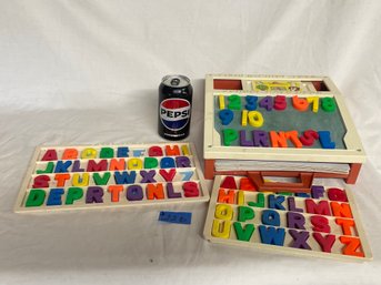 Fisher Price 'School Days Desk' 1972 Magnet Letters Learning Toy Set - Vintage