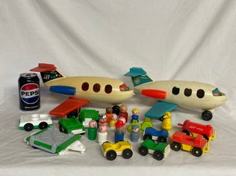 Super Lot FISHER PRICE Little People - Airport Set 1970s TONS OF PIECES