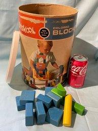 1969 Playskool Colored Wooden Blocks Set - Vintage