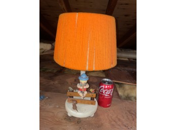 Vintage Wood Nursery Lamp - Cute