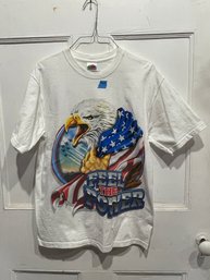 THE POWER OF FREEDOM America T-Shirt, Size Medium 'Feel The Power'