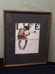 'A Man Of Letters' Maxfield Parish Framed 1921 LIFE Magazine Cover