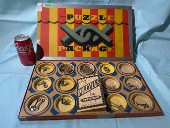 Pressman 'Puzzle Package' Vintage Metal Puzzles COOL