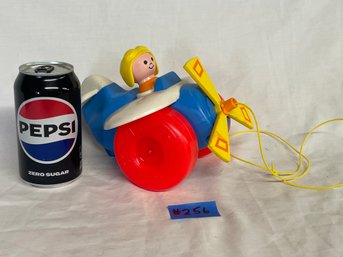 1980 Fisher Price Airplane Clicker Pull Toy - Vintage