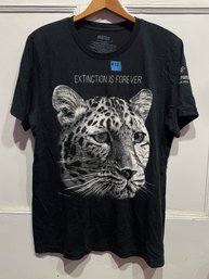 Leopard 'Extinction Is For Ever' T-Shirt, Size Large - Lincoln Park Zoo